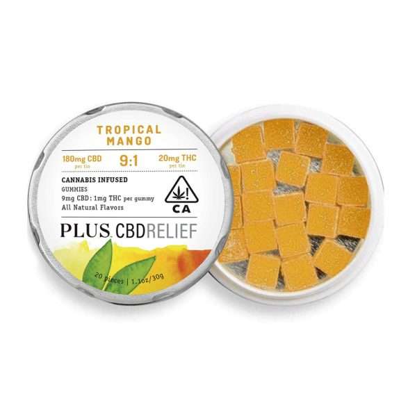 CBDRelief Tropical Mango 9:1 Gummies